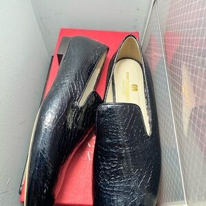 Bruno Magli Black Textured Loafers